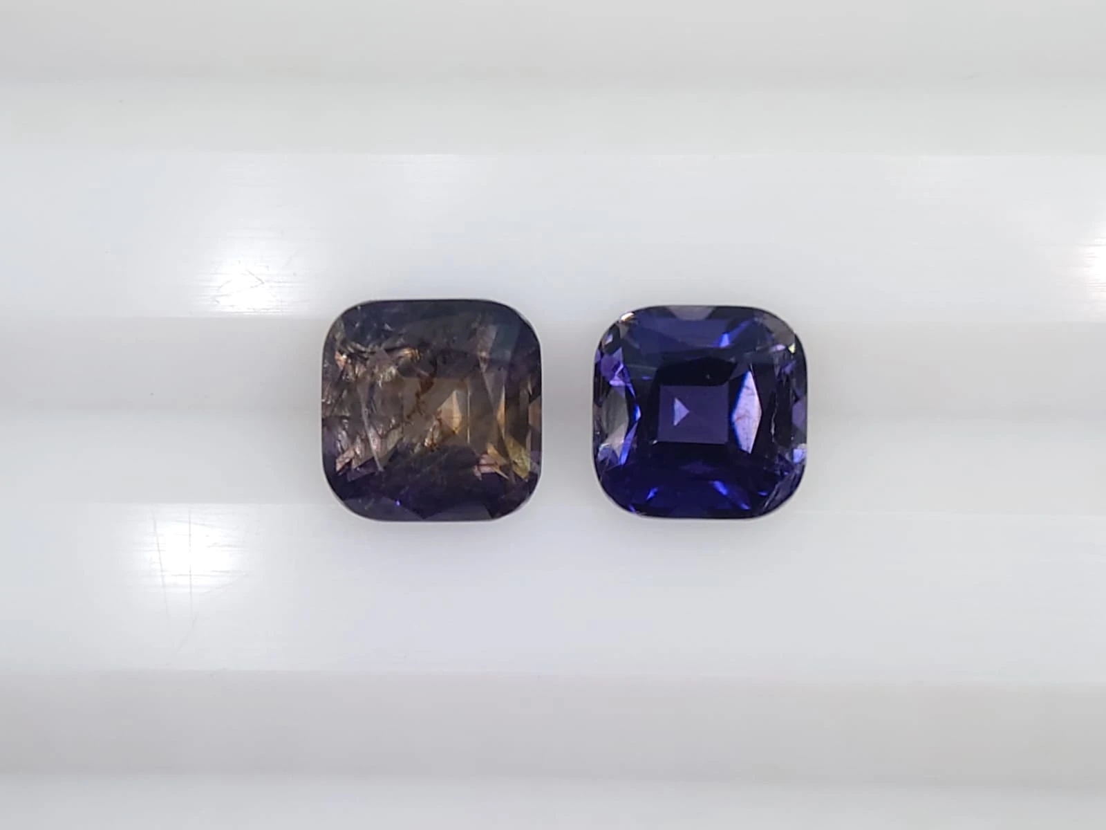 2.1ct Natural  Pair Cushion Faceted Iolite  from Madagascar — view 4